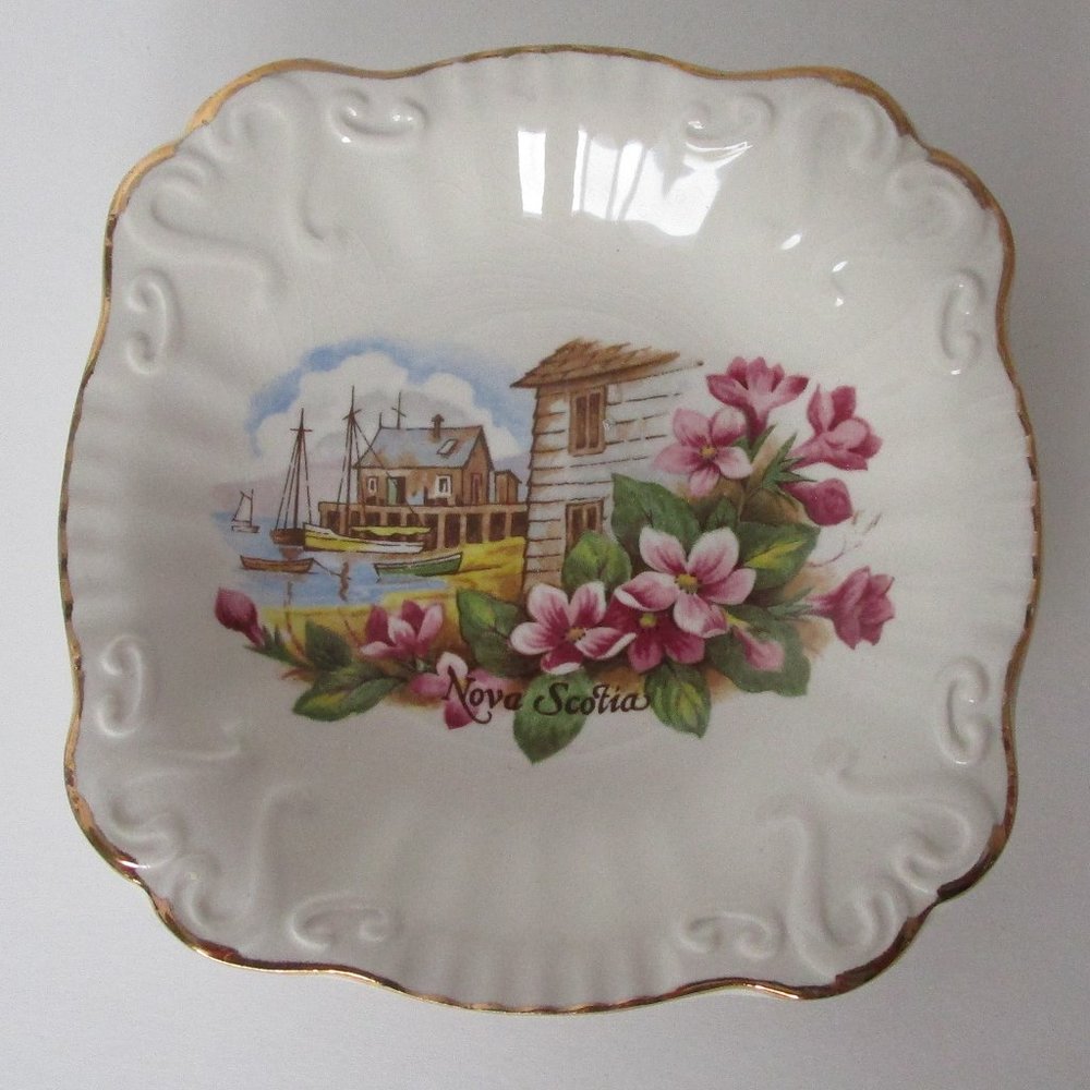 vintage square souvenir dish
